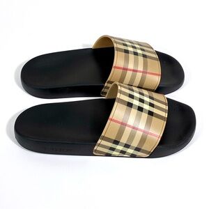 Burberry Furley Vintage Check Slide Sandals Women Archive Beige EU 40 NEW